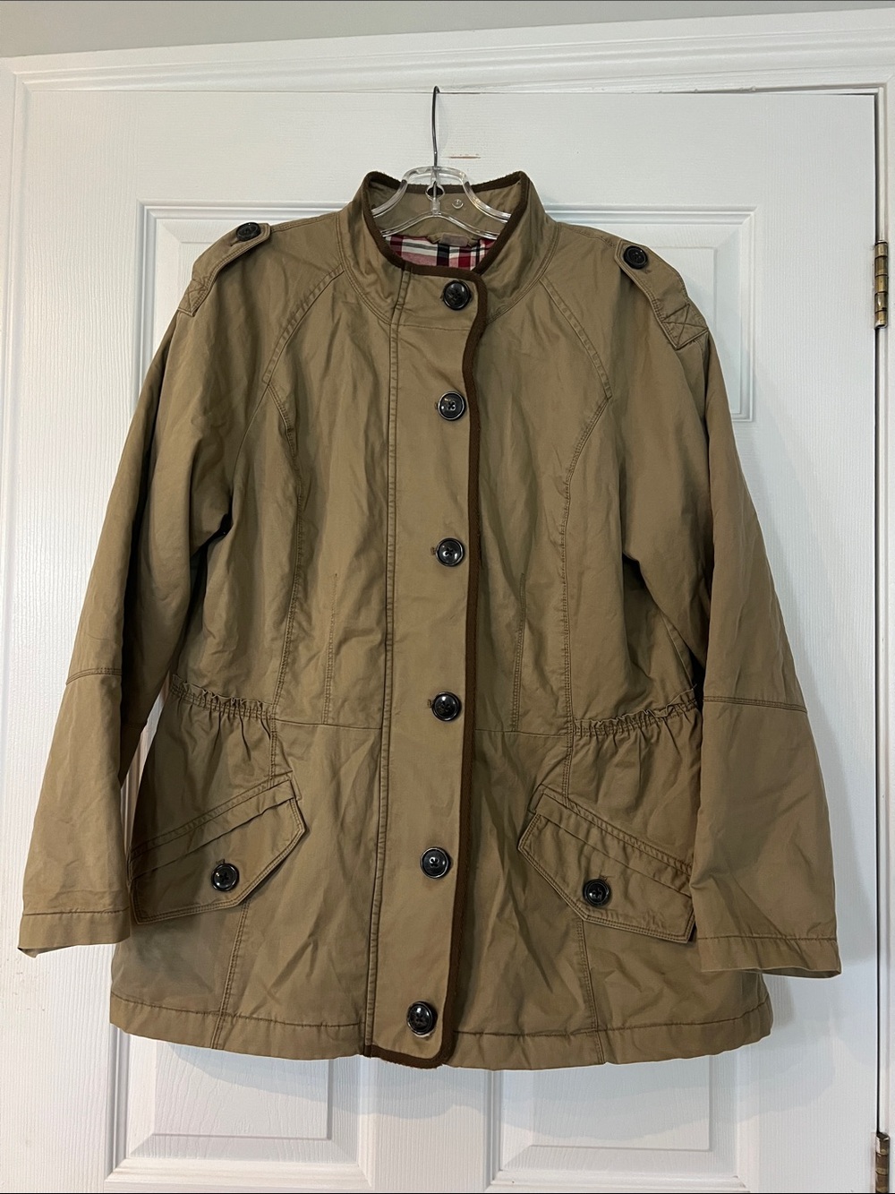 Jockey Women's Khaki Utility Jacket with Button Front